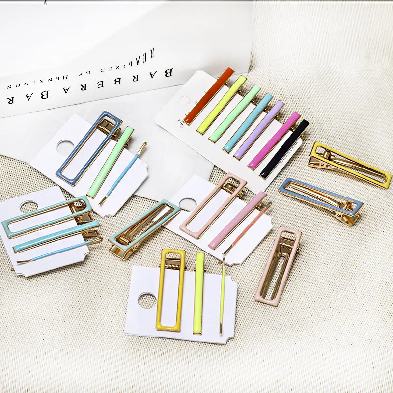 

Free Shipping Fashion Macaron women's hairpins stripe alloy girl's hairclips Side Clips sweet Hair accessories