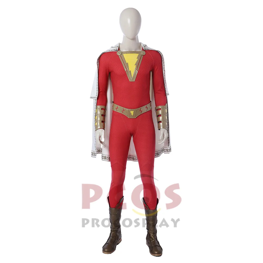 Justice Billy Batson Captain Marv костюм для косплея Shazam! Костюм и ботинки костюмированной
