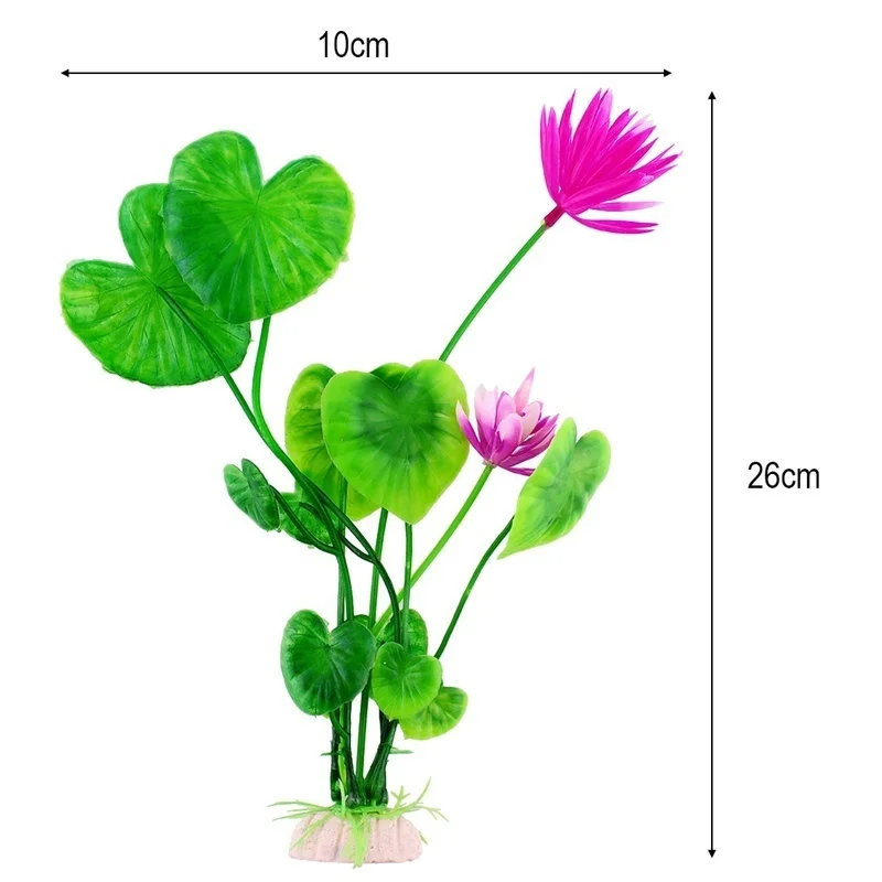 Красивый фиолетовый лотос Искусственный аквариум с травой аквариума для аквариума водная имитация растение украшение дома