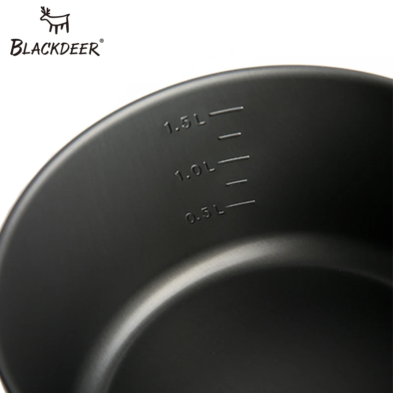 BLACKDEER походный набор посуды для пикника, альпинизма, 2 горшка, 1 сковорода, 1 чайник из глинозема, прочная кухонная утварь, складной набор для приготовления пищи