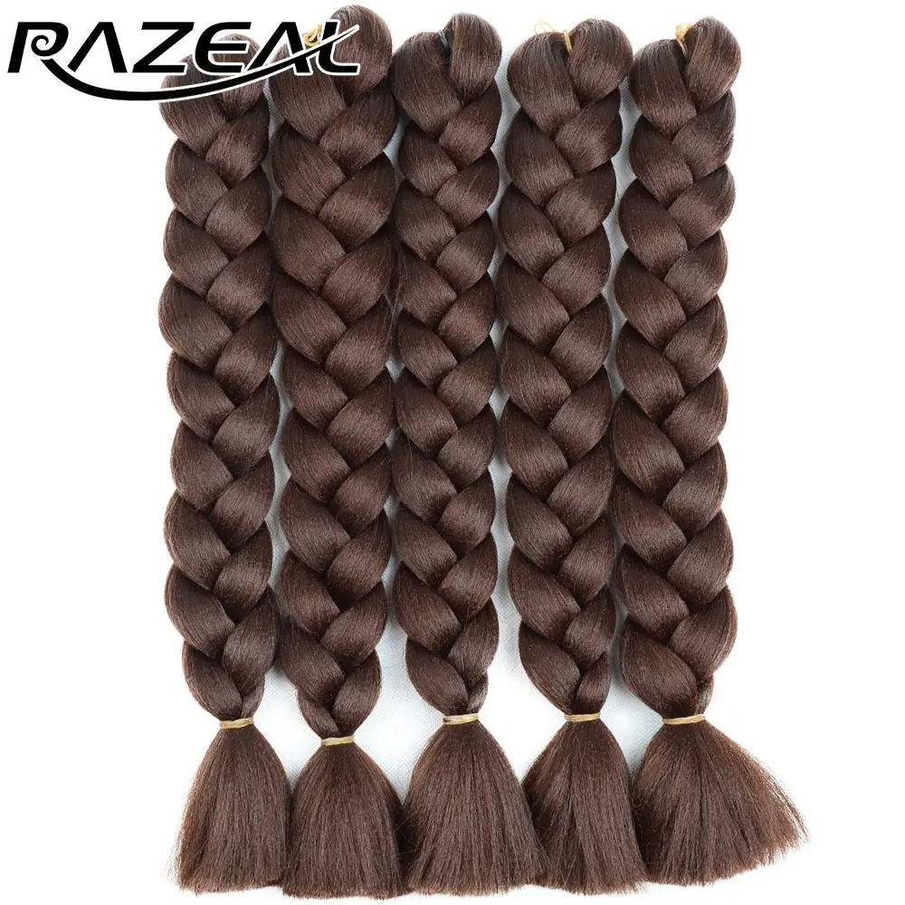 Jual Razeal 2 PCS Xpression Crochet Kepang Rambut Afro Jumbo Kepang Mengepang Rambut Sintetis 36 Inch Panjang Rambut Ekstensi