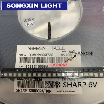 

1000PCS FOR repair Sharp LED LCD TV backlight Article lamp SMD LEDs 6V 2828 Cold white light emitting diode SHARP