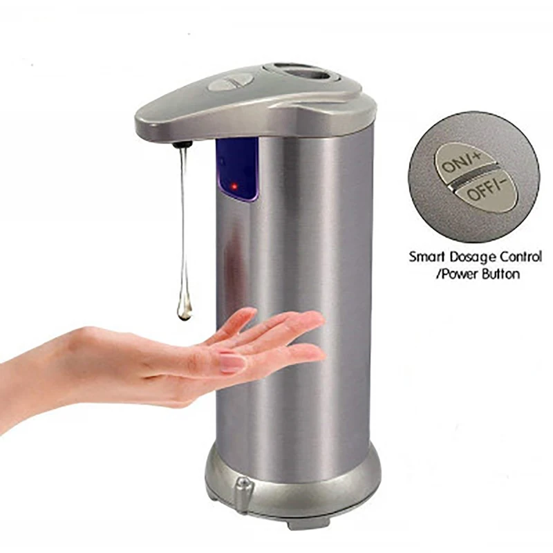 

Automatic induction Liquid Soap Dispenser Stainless Steel Liquid Storage for Shower Kitchen Washroom and Bathroom 250ml