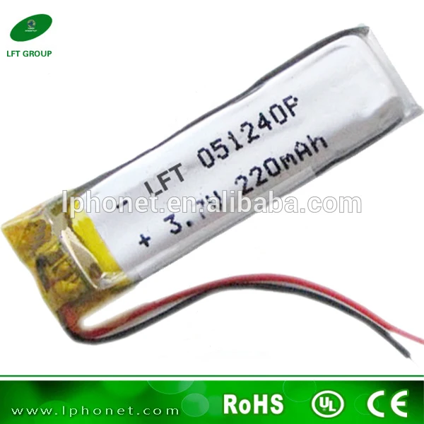 501240 3.7v 220mah li polymer rechargeable batteries for 3.7v GPS Mp3