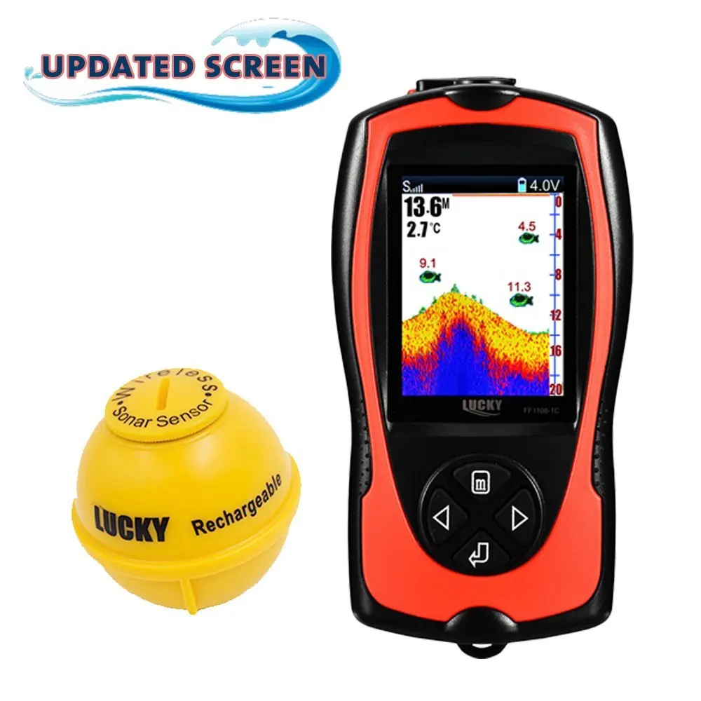 

Lucky Wireless Sonar Fish finder FinderFish Alarm Sensor Transducer with LCD Display Pesca Deeper Fish finder Alarm Lure Finders