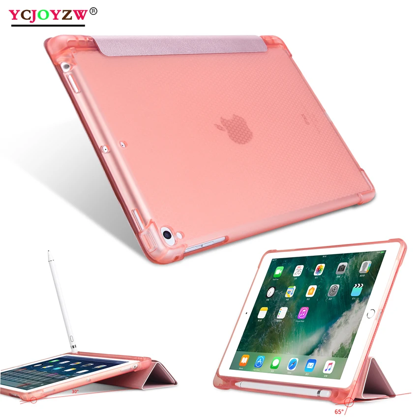 

Multi-angle Hot Case For 2017/2018 New iPad 9.7 inch/Pro 9.7/Air 1/Air 2 . PU leather Smart Cover+silicone Tablet case - YCJOYZW