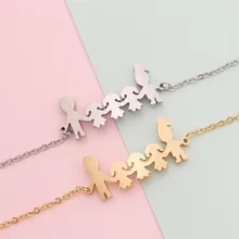 Персонализированные браслеты из нержавеющей стали с надписью Love для мамы, папы, дочери и сына, Женские Ювелирные изделия для мальчиков и девочек