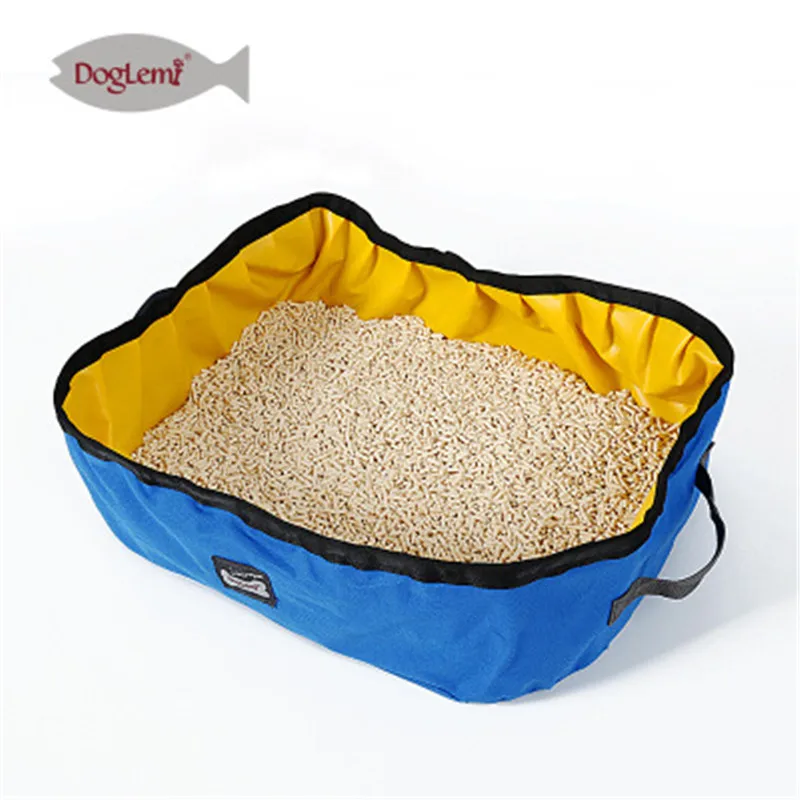 Doglemi Portable Outdoor Cat Litter Box Foldable Travel Cat Litter Pan Pet Folding Waterproof Portable Travel dropship