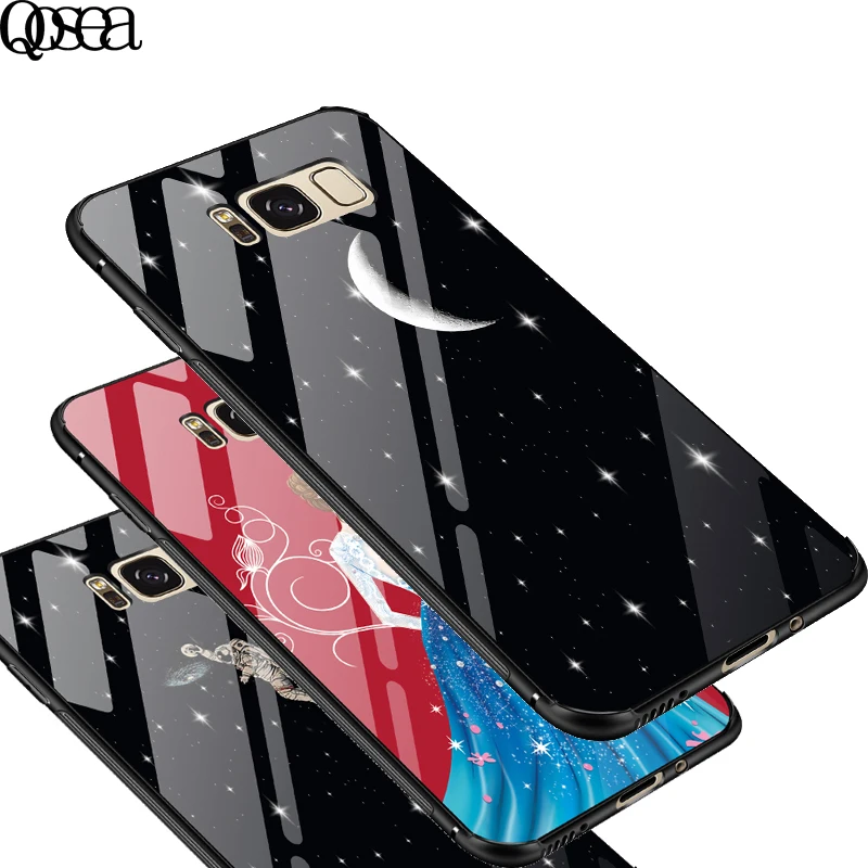 Phone Covers For Samsung Galaxy S8 Plus Note 8 Case Luxury 3D Tempered Glass Anti-knock Business phone cases |