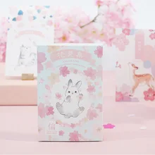Милые цветы и животные тема акварель Мода почтовые карты пакет 14,3*9,3 см DIY Bookamrk подарок 30 шт./лот