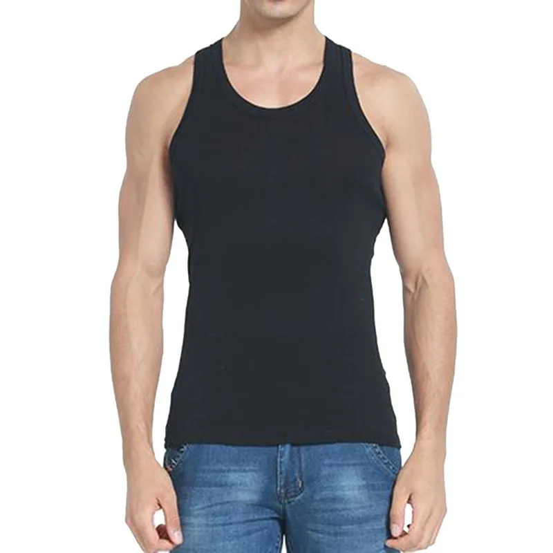 

Oeak 2019 Tank Top Men Fashion Solid Round Neck Bodybuilding Vest Sexy Sleeveless Undershirt Casual Fitness Slim Mens Clothing