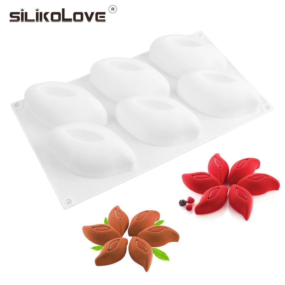 SILIKOLOVE новая форма для торта 3D 6 цветов пенталы силиконовые формы для украшения торта DIY для выпечки муссов десерт Жаростойкие формы для духовки инструменты