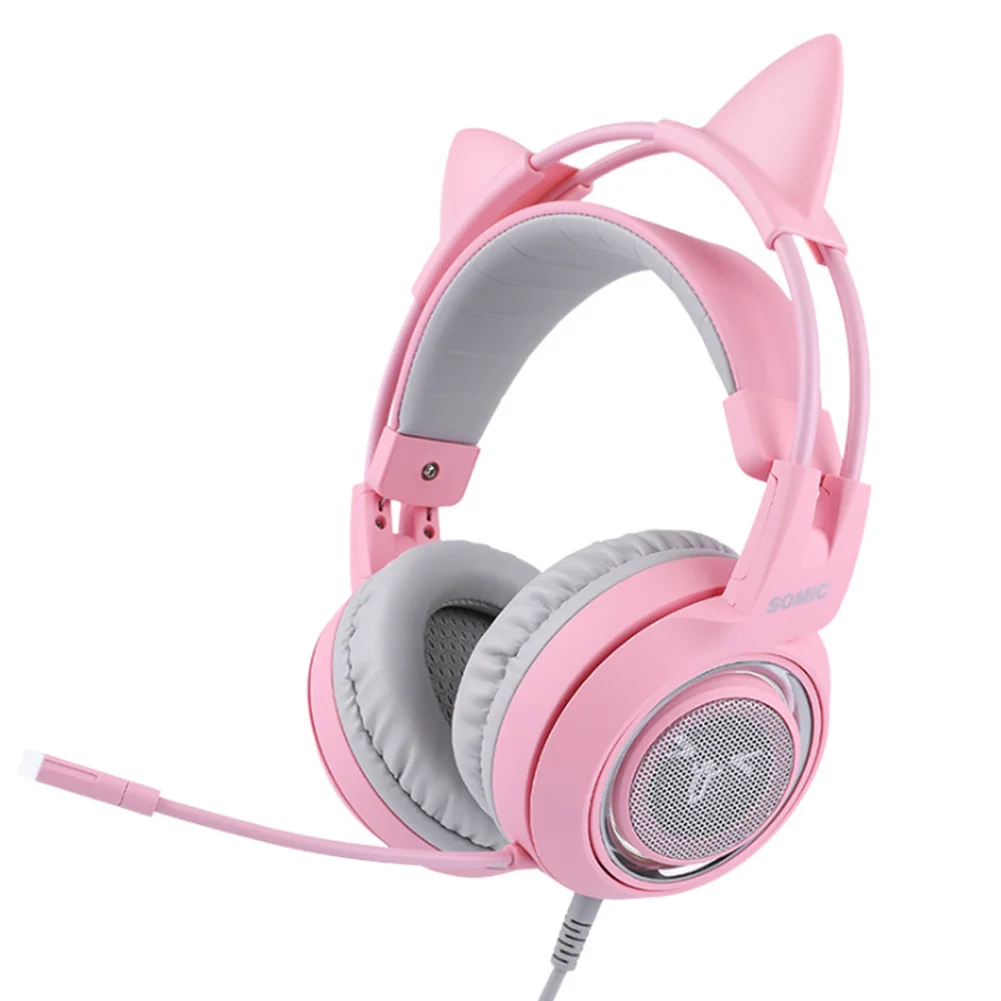 

Noise Canceling Professional Wired Mounted Detachable Gaming set Pink Cat Gift Adjustable phone For SOMIC G951s