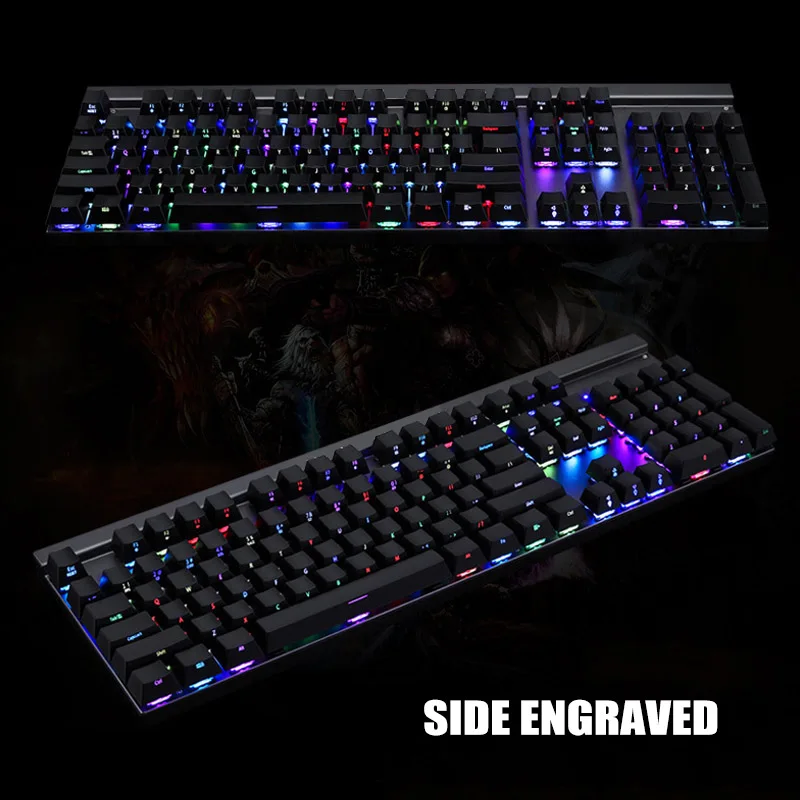 

Mechanical Gaming Keyboard RGB Backlit 104 Keys Outemu Switch Keypad for PC Laptop SL@88