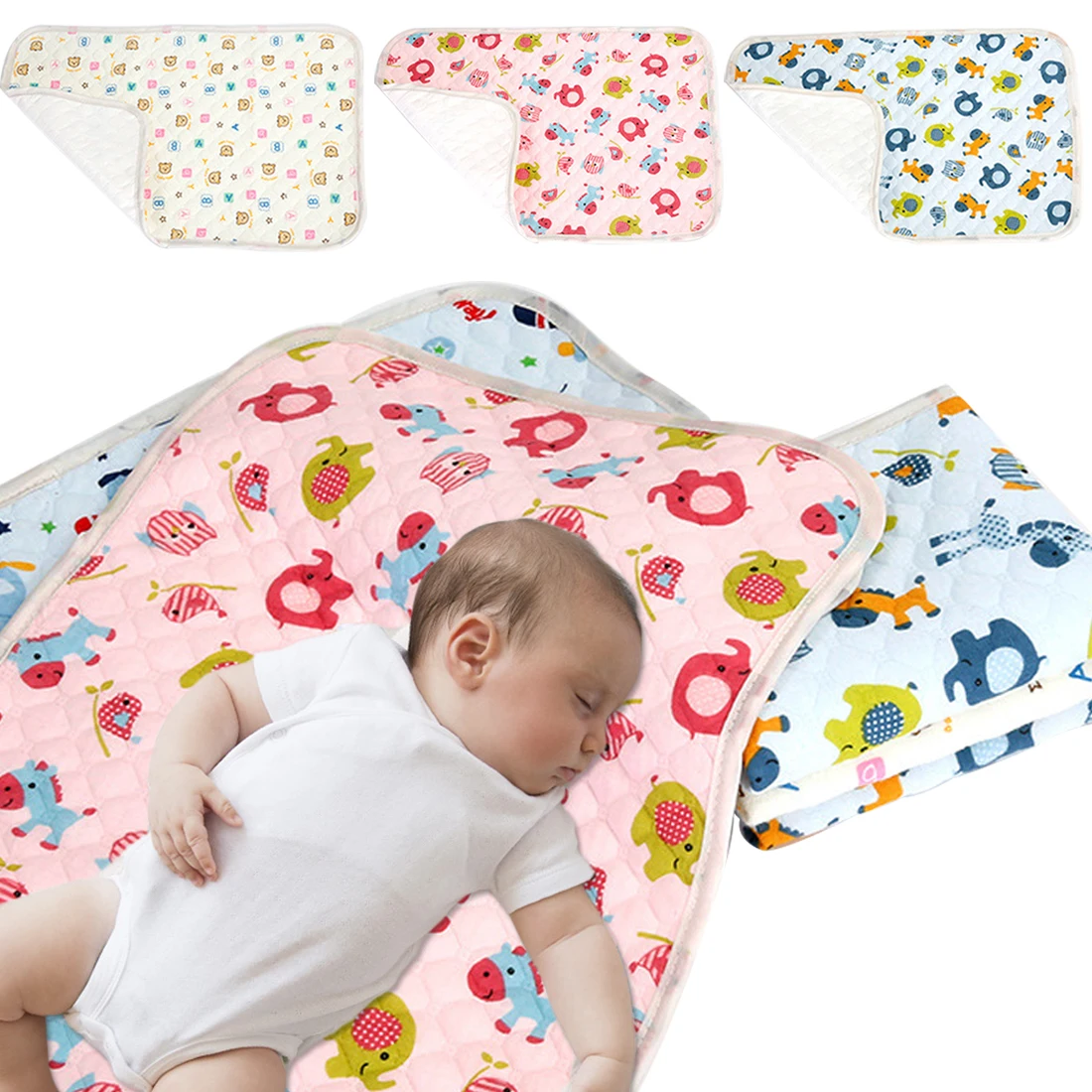 Cartoon Changing Pad Floor mats Cushion Reusable Diaper Baby Changing mat Infants Portable Waterproof Mattress