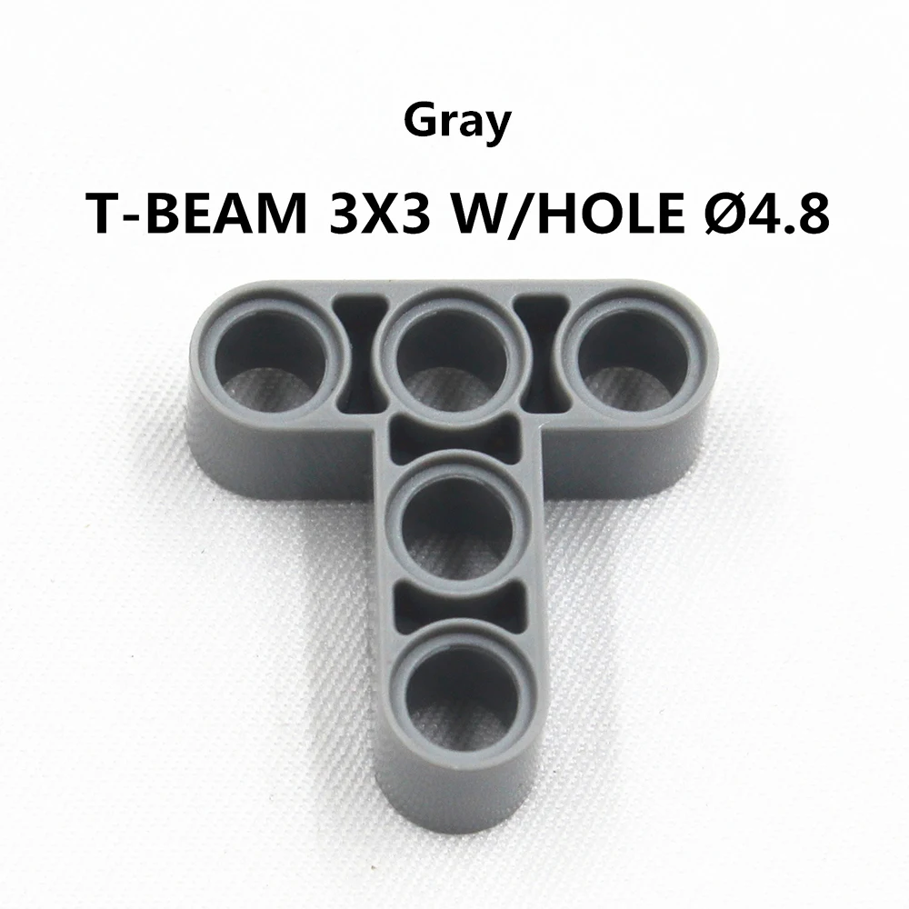 Self-Locking Bricks free creation of toys MOC Building Blocks TECHNIC T-BEAM 3X3 W/HOLE DIA4.8 10pcs/LOT compatible with Lego