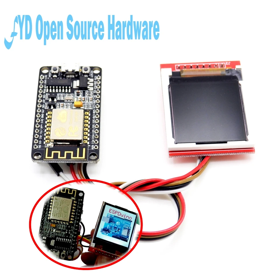 1set ESP8266 development kit TFT screen material networking intelligent home function to achieve WiFi temperature and humidity