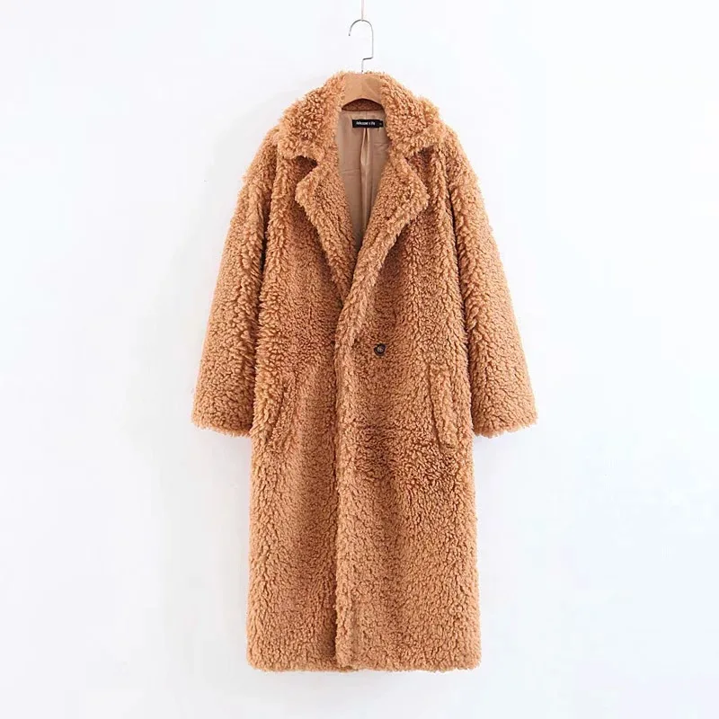 

Hot sale Z0903T6 Europe and America 2018 autumn new high-end teddy bear lamb long coat 6003