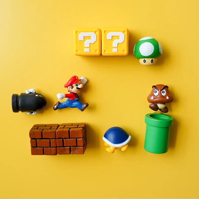 

Game 3D Super Mario CartoonMagnetic Refrigerator Stickers Home Decor Stickers 3D Mario Message Information Fridge Magnet