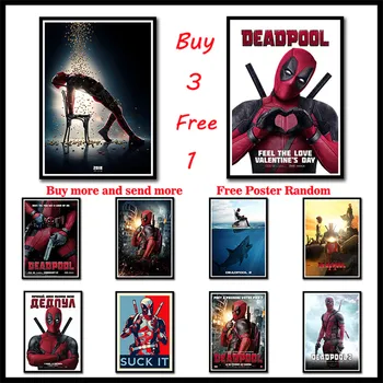 

Superhero Deadpool Coated paper poster print painting kids room poster cartoon home decor wall sticker Frameless