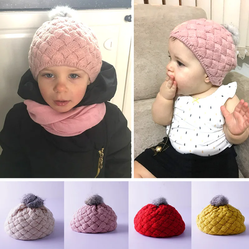 2019 Shooting Newborns Hats For Girls Knitted Hat With Pompom Beanies