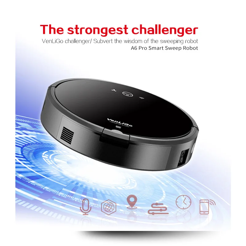 Smart Plan type Robotic Vacuum Cleaner A6 Dry and Wet ROBOT for Home