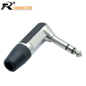 

4pcs 3PIN 6.35mm Jack Speaker Microphone Plug 6.35mm 3 Pole Mono Male Jack Right Angle Guitar Plug Adapter Connector