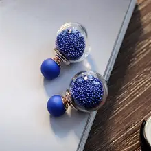 2016 women earrings for women sterling-silver-jewelry brincos pendientes mujer bijoux femme aros korean cute glass studs ear