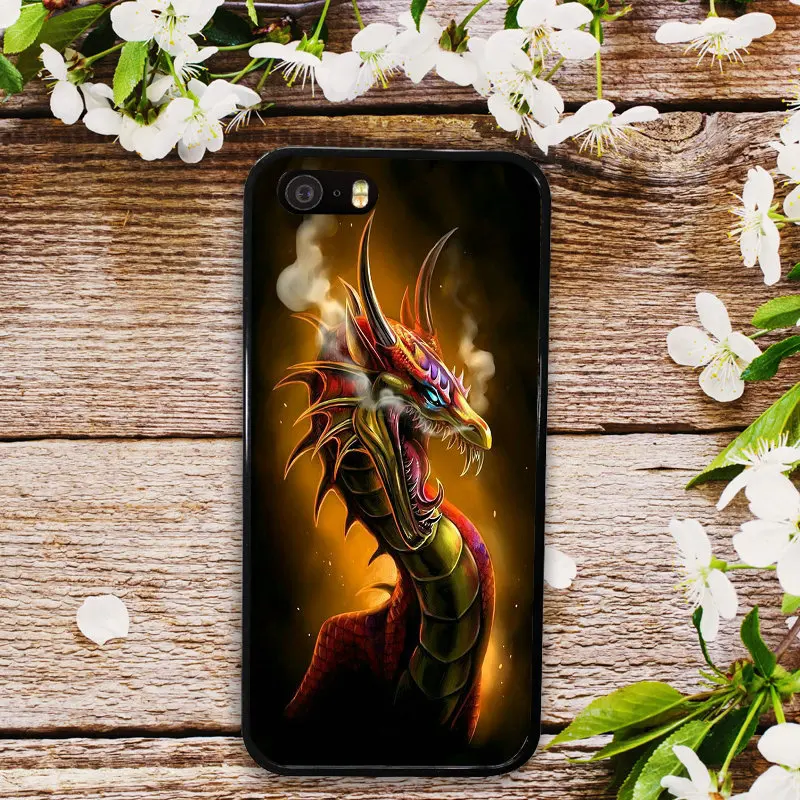 Pictute 9 Чехол для ПК Жесткий пластиковый Чехол защитный для iPhone 4 4S 5 5S SE 6 6 S 8 7 Plus X XR XS Max чехлы с красочным принтом дракона - Цвет: Pictute 9