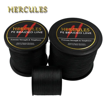 

Hercules PE Braided Fishing Line hengelsport multifilament Black Fishing Cord 4 Strands 100M 300M 500M 1000M 1500M 2000M Pesca