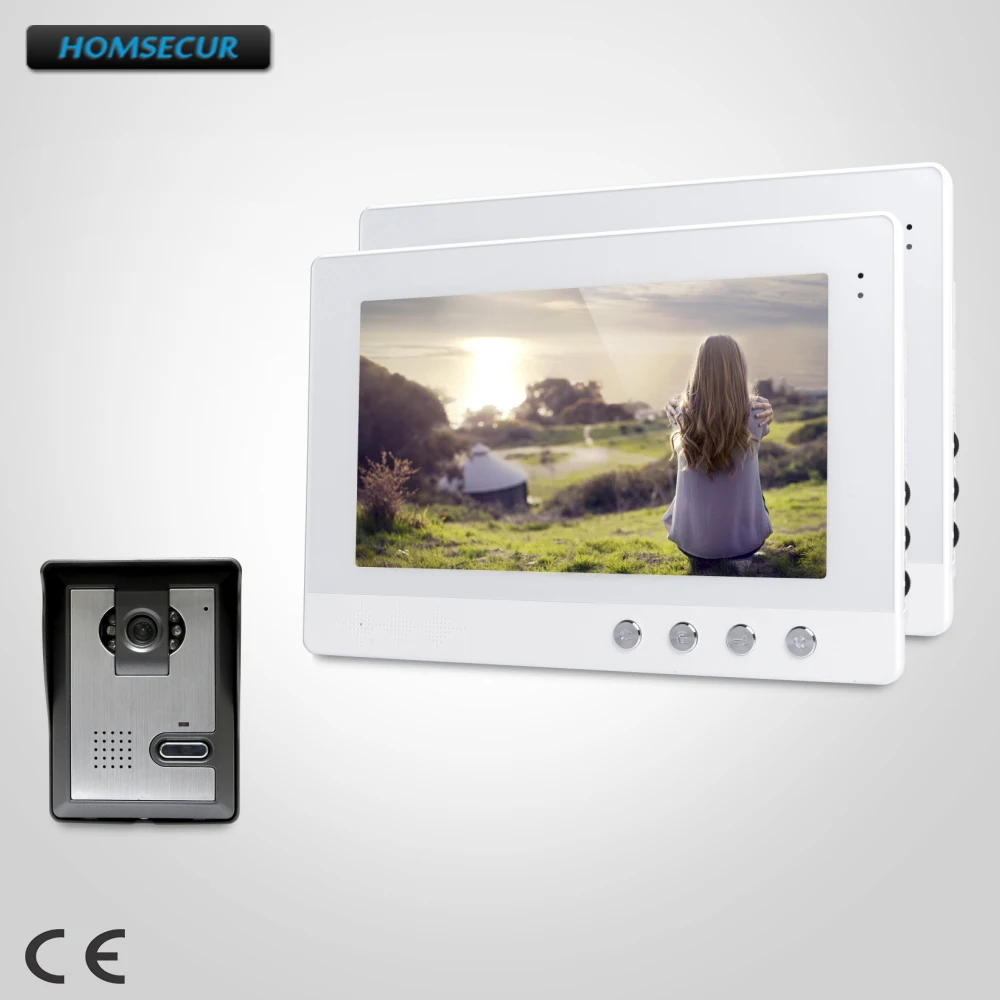 

HOMSECUR 10.1" Wired Video Door Entry Security Intercom with Intra-monitor Audio Intercom XC005+XM101-W