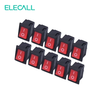 

ELECAL 3A250V KCD11-101 Red Button Rocker Switch 2 Pin Rocker Power Switch push switch 10 pcs/lot