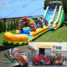 60 футов/15 м печать в формате HD гигантский надувной Бегемот водная горка для взрослых