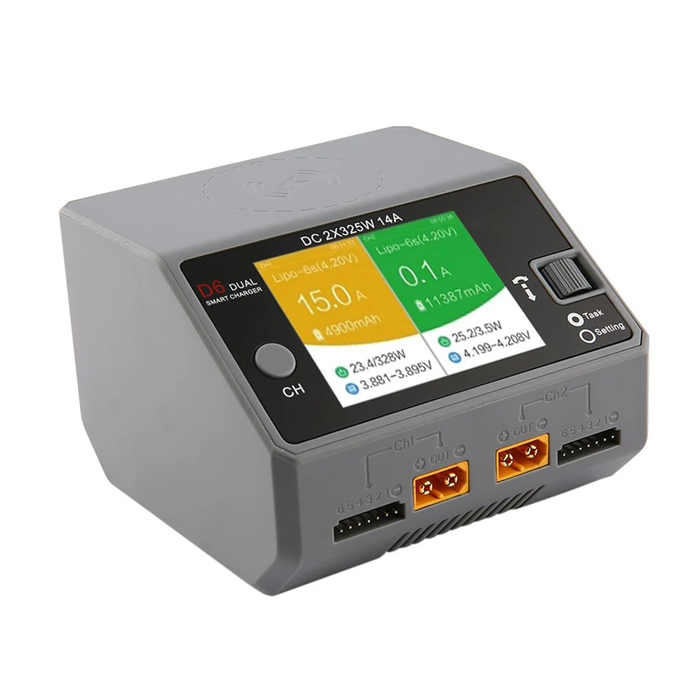 

Dual Channel Smart Battery Charger Wireless Charging for Lipo NiMH Battery iPhone X 8 Samsung Phone AN88