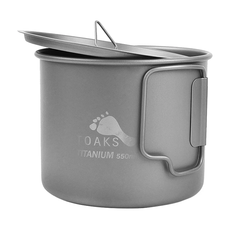 Una nueva TOAKS 3in1 550 ml ultraligero de titanio Pot Camping al aire libre de titanio taza olla-550/POT-550-L