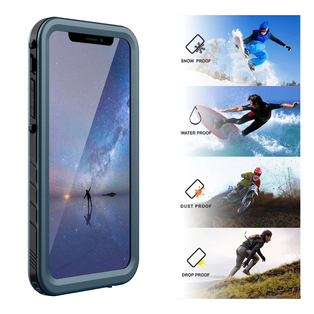 For iPhone XR Waterproof Case Shockproof Full Body Rugged Cover Case with Built in Screen