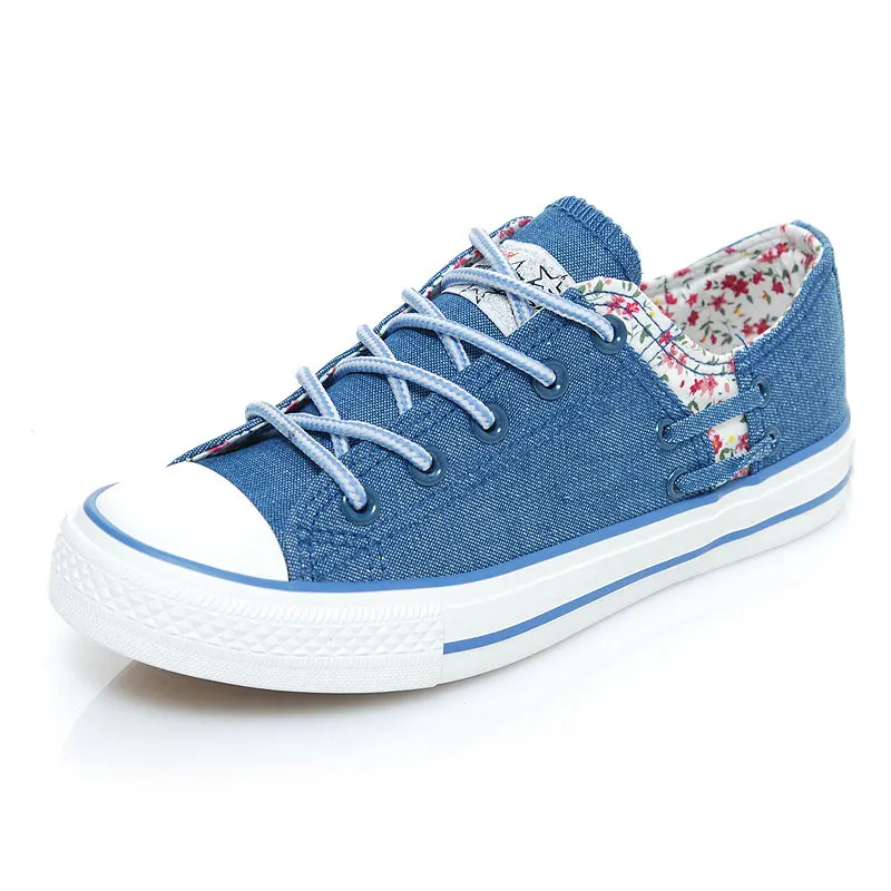 

Women Summer Vulcanize Shoes Sneakers Canvas Shoes For Female Fashion Girls Zapatillas Mujer Lace-up Ladies Flat Denim