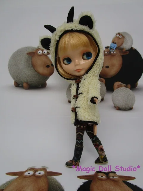 [RMG090] 2018 распродажа Одежда для кукол Neoblythe # шерстяное пальто из овечьей шерсти и