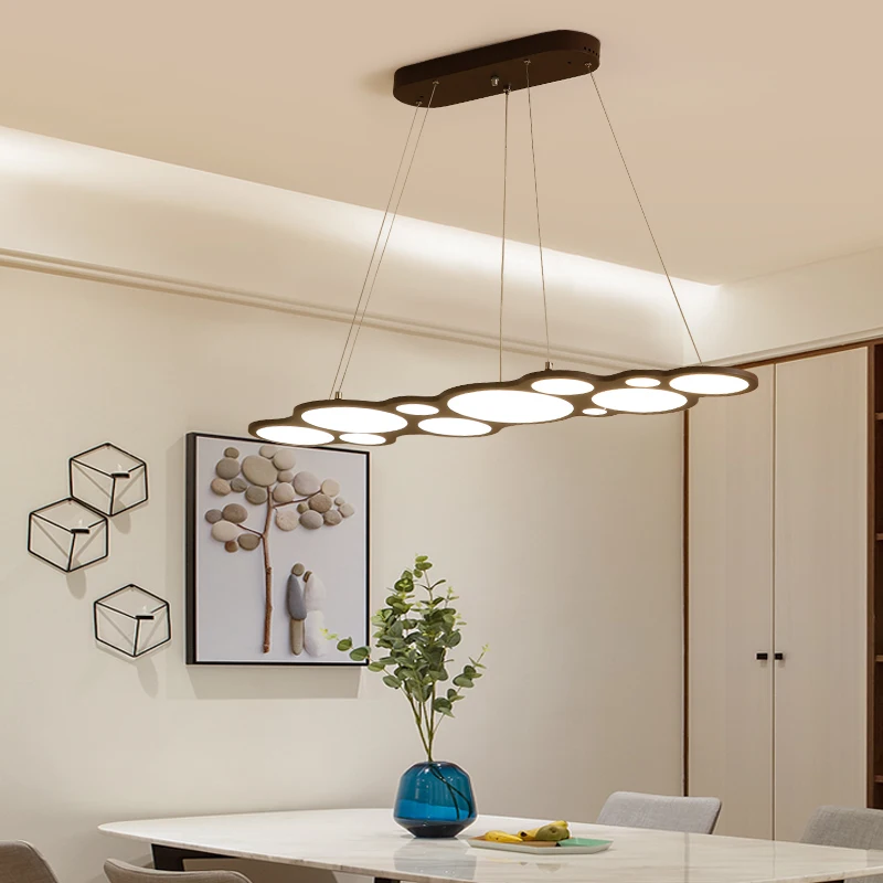 

L80-120CM White/Brown Modern LED Pendant Lights for dinningroom Bar living room luminaire suspendu hanging pendant Lamp Fixtures
