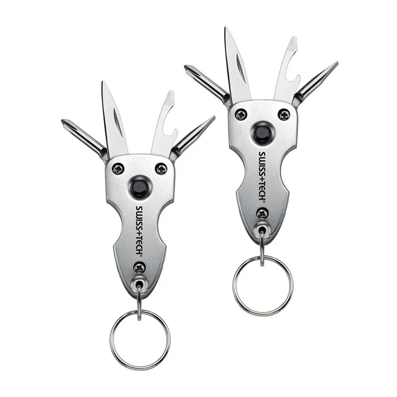 

15 pieces Swiss+Tech Pocket 7 in 1 Key Ring Multi-tool with LED