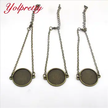 

Yolprtty dropshipping New Fashion 5pcs 20mm Classic retro Gemstone Bracelet base accessories,findings,setting