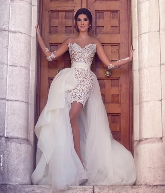 vintage blanco marfil alto bajo boda vestidos backless vestidos de