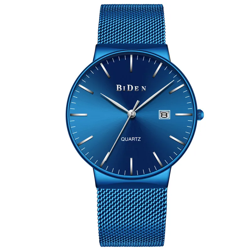 

Biden Men's and Women's Watches Luxury Waterproof Watch Stainless Steel Mesh Belt Ultra-thin Watch Quality Mens Watches Quartz