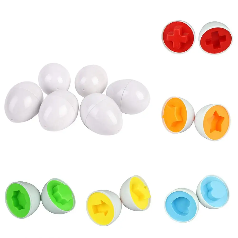 

6 Pcs Basic Egg Shape and Color Cognitive Baby toys Puzzle Game Early Learning Educational Toys for children Montessori Toys