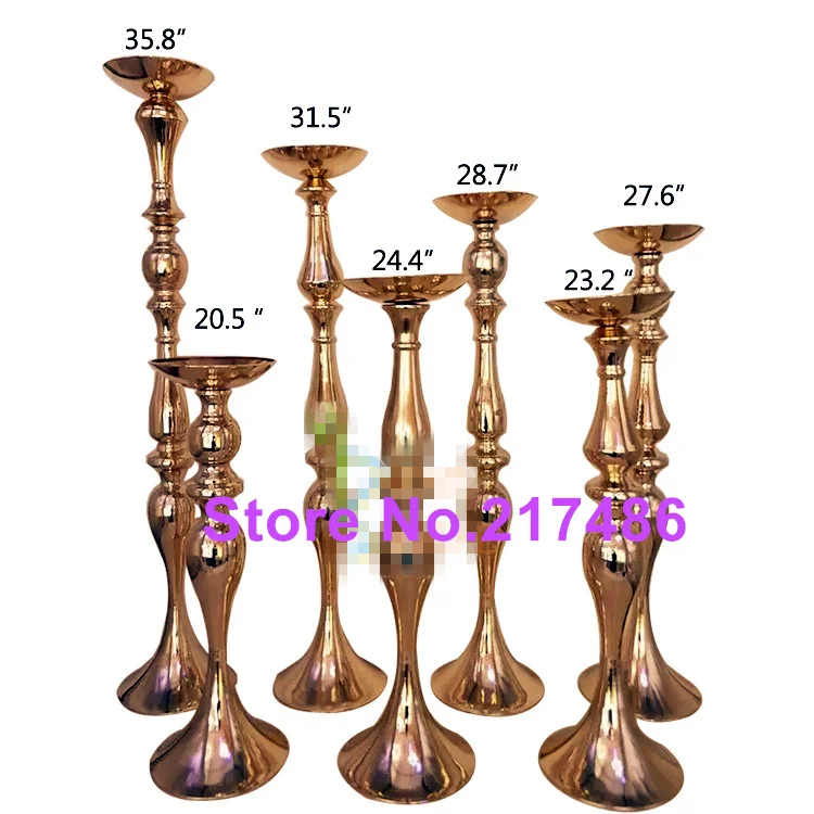 long slim Large mental Flower gold iron Vase / big Flower Vase stand
