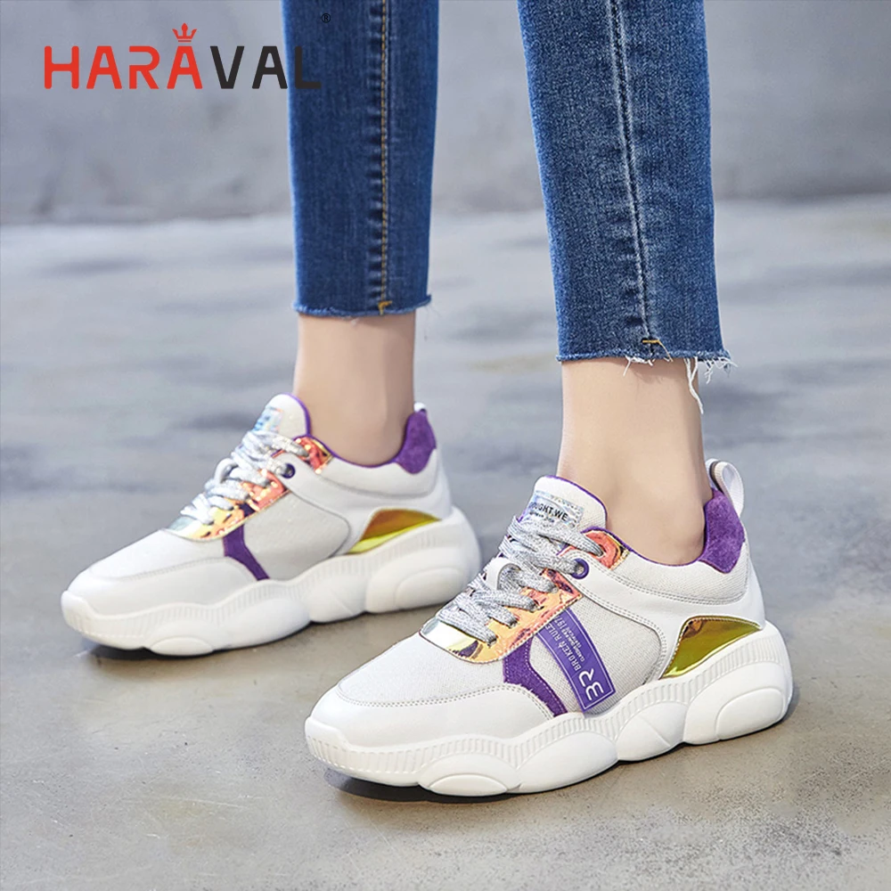 

HARAVAL 2019 Summer Vulcanize Sports wind Single Shoes Fashion Breathable women sneakers Cross strap casual shoes N90