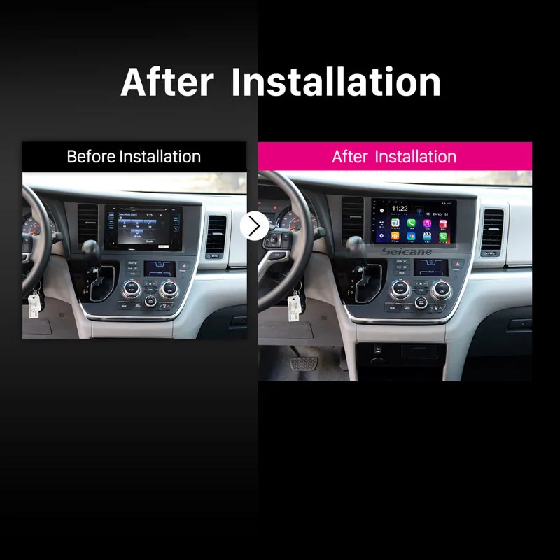 Discount Seicane 8-core 9" Touchscreen Android 8.1 Head Unit For 2015 TOYOTA Sienna Radio Stereo GPS Navigation Support Bluetooth RDS 5