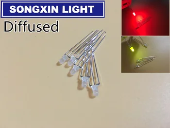 

100pcs LED 3mm Round Diffused Red & Green two Color Common Anode cathode LED Diode Light Emitting Diode RED/YG BI-COLOR