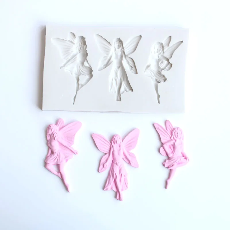 3D Little Fairy Shape Silicone Fondant Mold Kitchen DIY Cake Baking Decoration Candy Dessert Chocolate Mould Clay Plaster Tool silicone mold cake decorating tools
