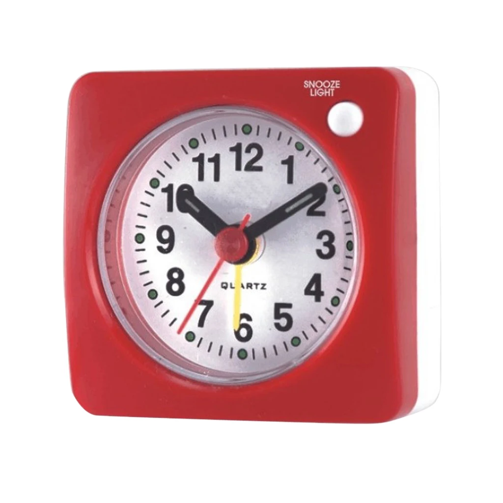 Travel Alarm Clock with Snooze & Night Light - Ascending Sound 4 Step Small Portable Mini Clock Home Bedroom Table Decor 